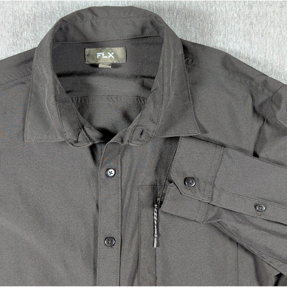 FLX Urban/Commuter Quick Dry Moisture Wicking Long Sleeve Button Down Med Slim